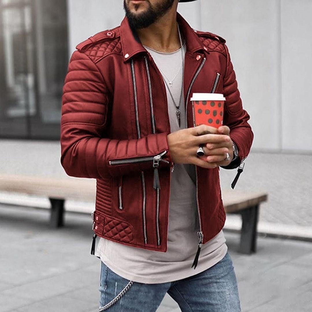 Stylish Men's Slim Fit Leather Jacket