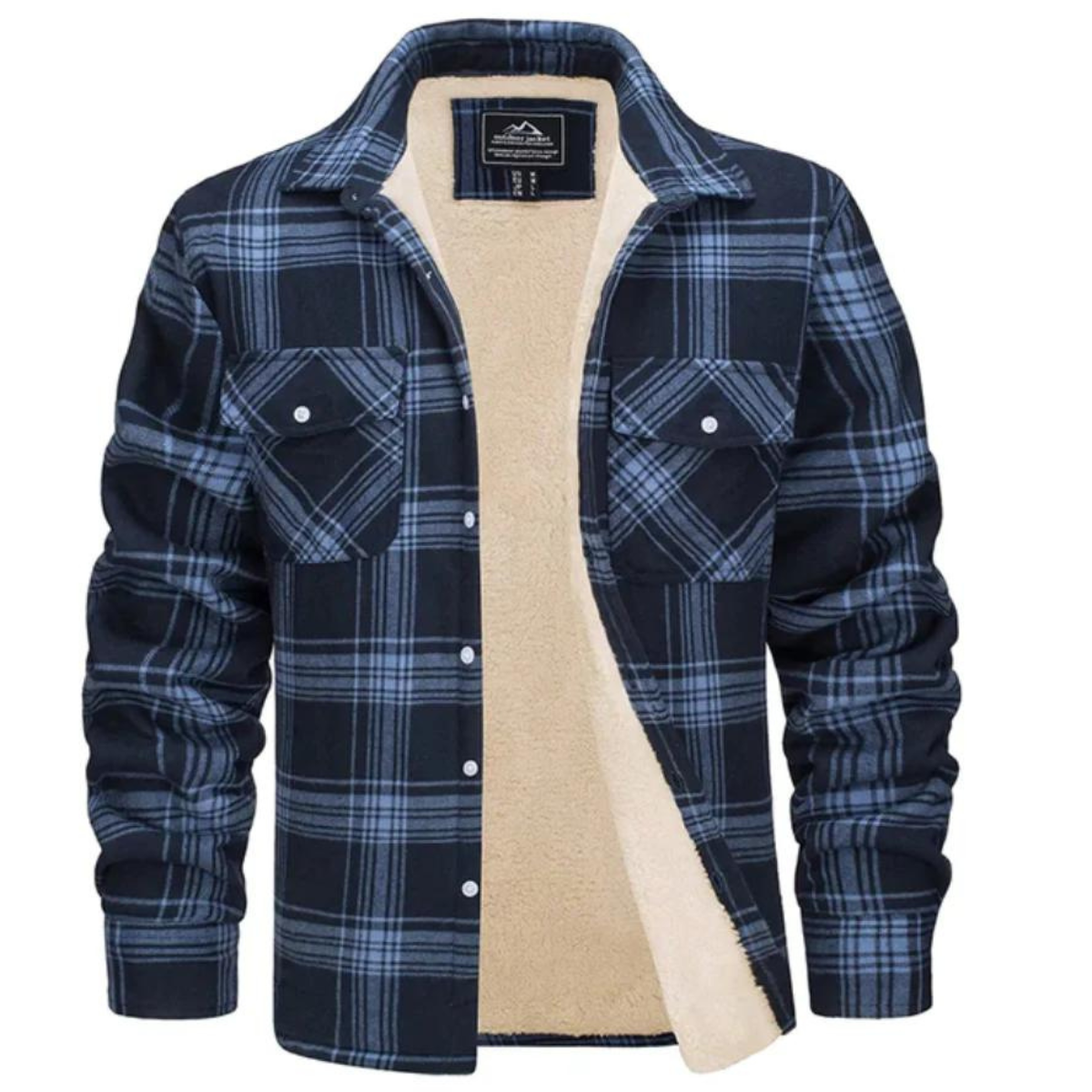 Men's Flannel Shirt Jacket Sherpa Lined Warm