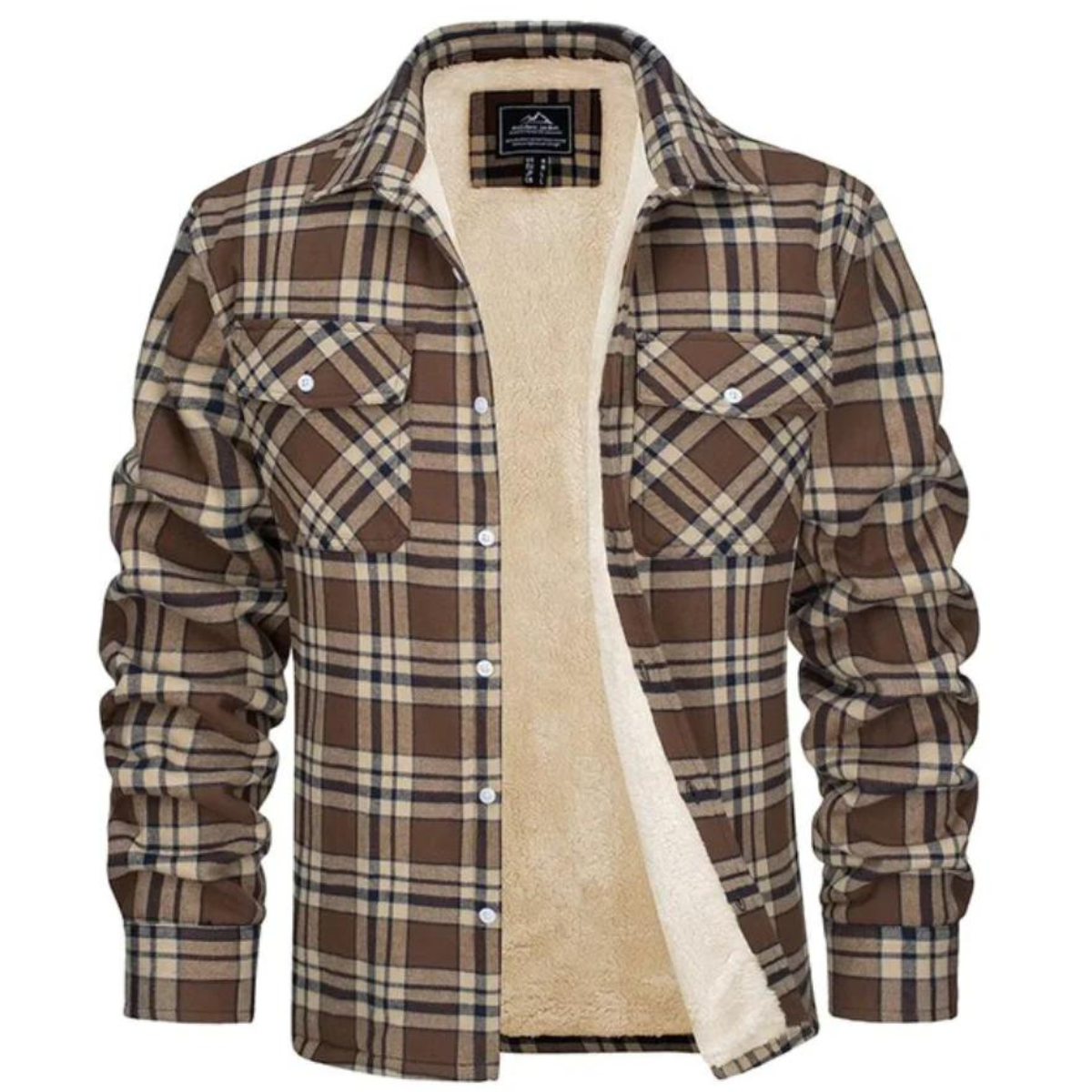 Men's Flannel Shirt Jacket Sherpa Lined Warm