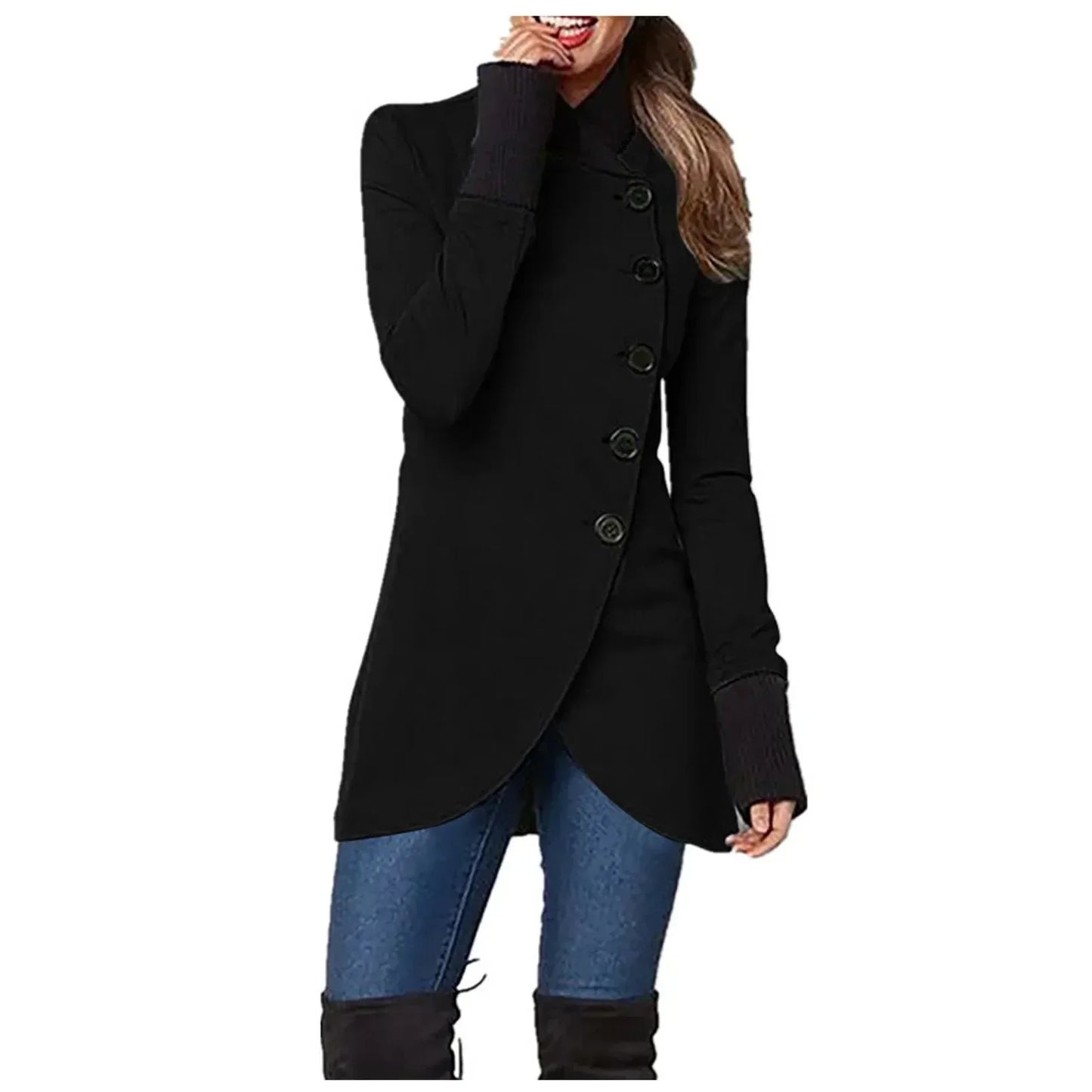 Stylish Women's Jacket with Buttons Modern