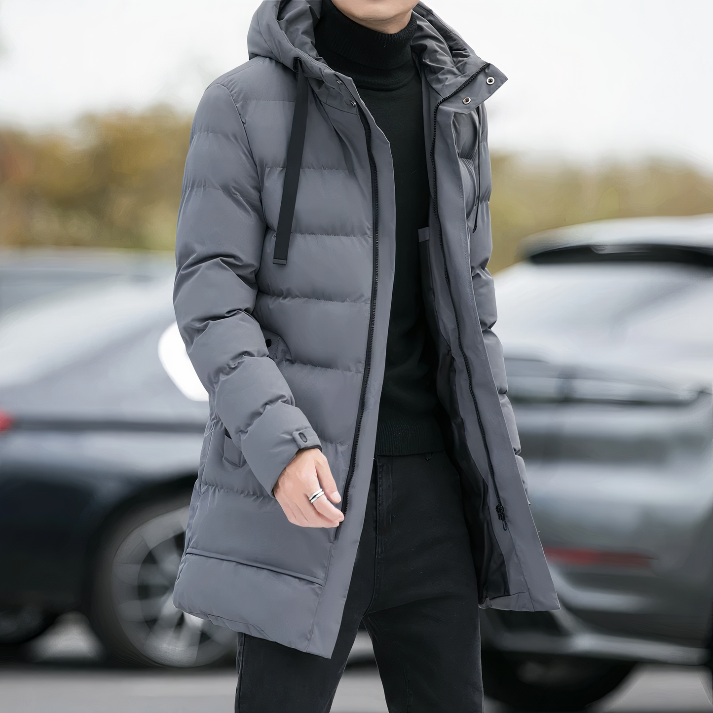 Herren Parka Warm Kapuze - IdealeKleiden