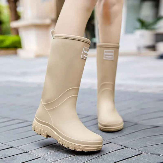 Wasserfeste Damenstiefel Mid Calf Rutschfest - IdealeKleiden
