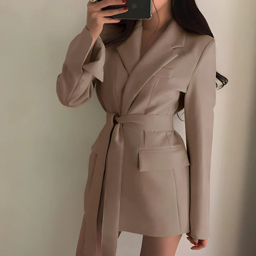 Schicke Herrenjacke Gürtel Blazer - IdealeKleiden
