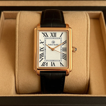 Men's Watch Rectangular Leather Strap Classic