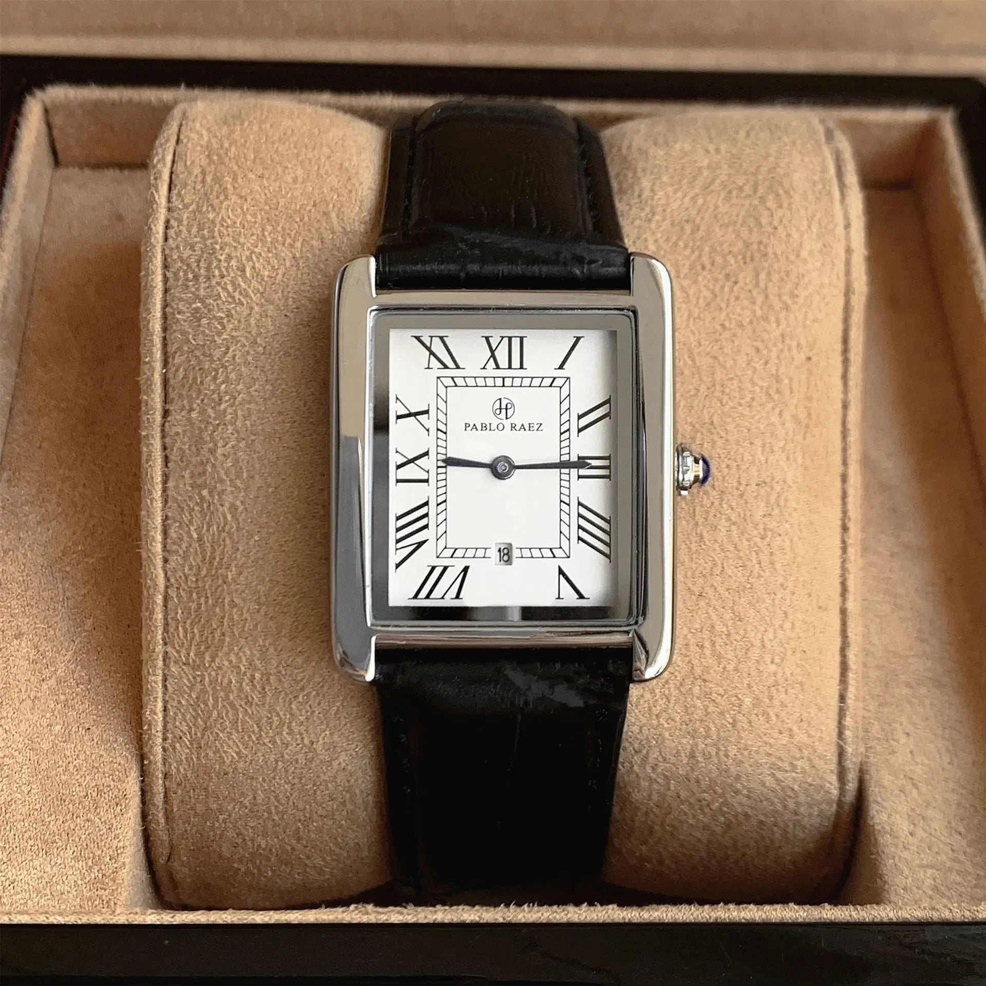Herrenuhr Rechteckig Leder Armband Classic - IdealeKleiden