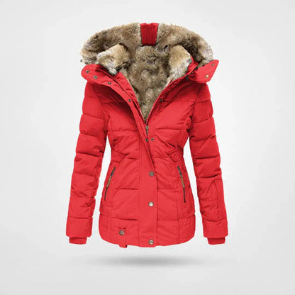 Warm winter jacket with fur collar