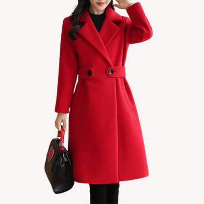 Women's Elegant Long Wool Trench Coat
