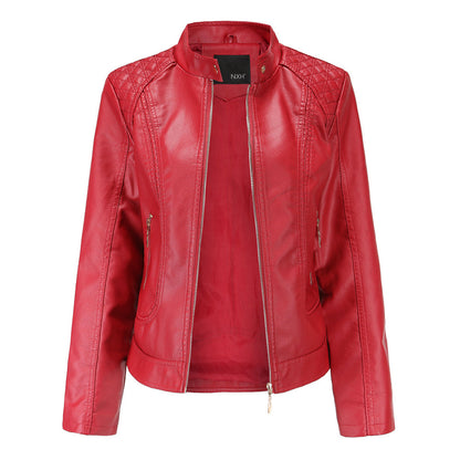 Elegant Women's Black Leather Jacket Leather Protection