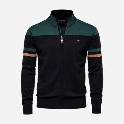 Zip-Up Pullover Men Casual Knit