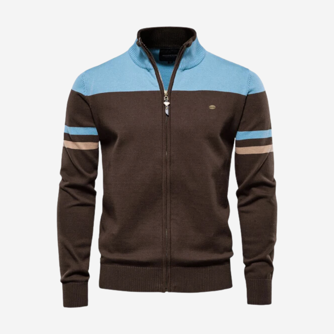 Zip-Up Pullover Men Casual Knit