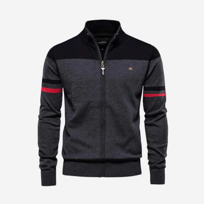 Zip-Up Pullover Men Casual Knit