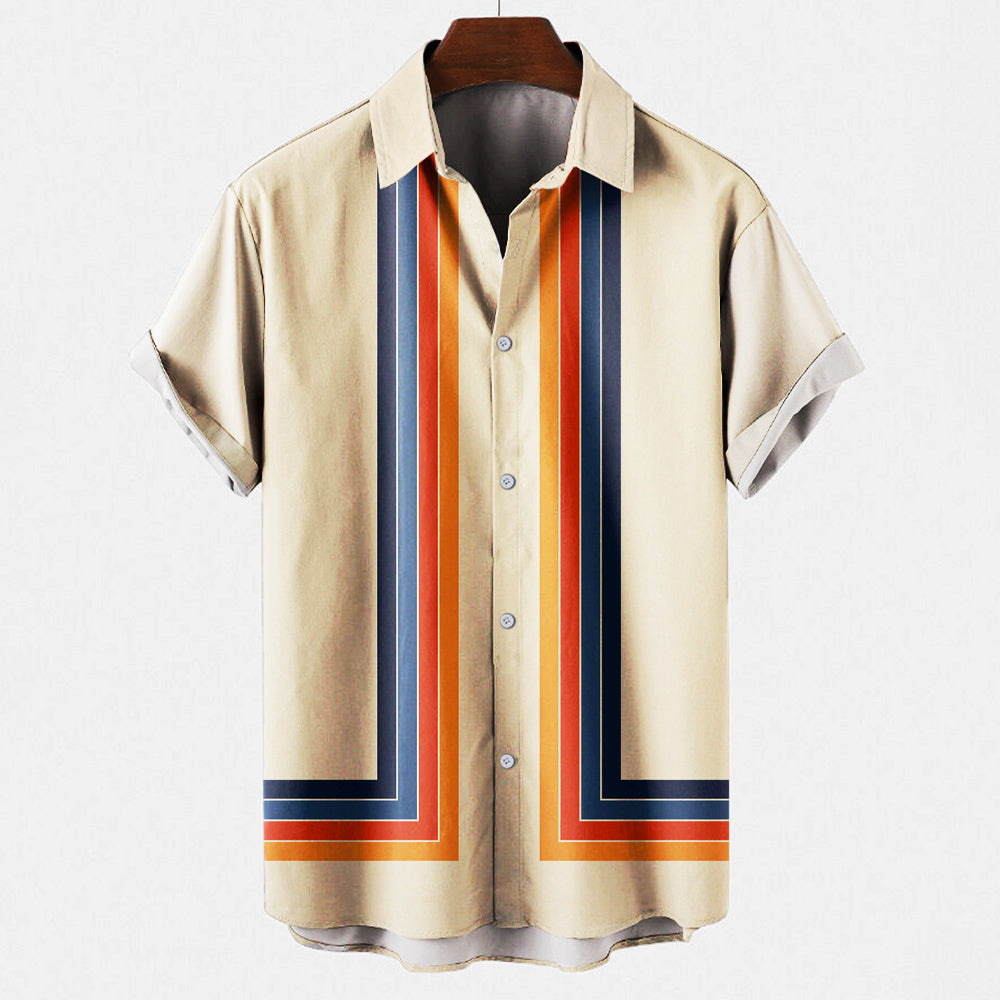 Men's Short-Sleeve Shirt Retro Style