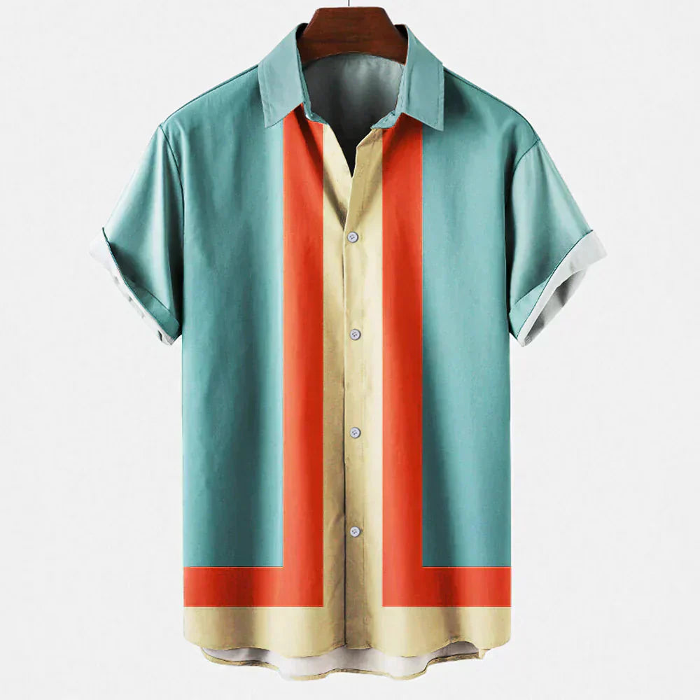 Men's Short-Sleeve Shirt Retro Style