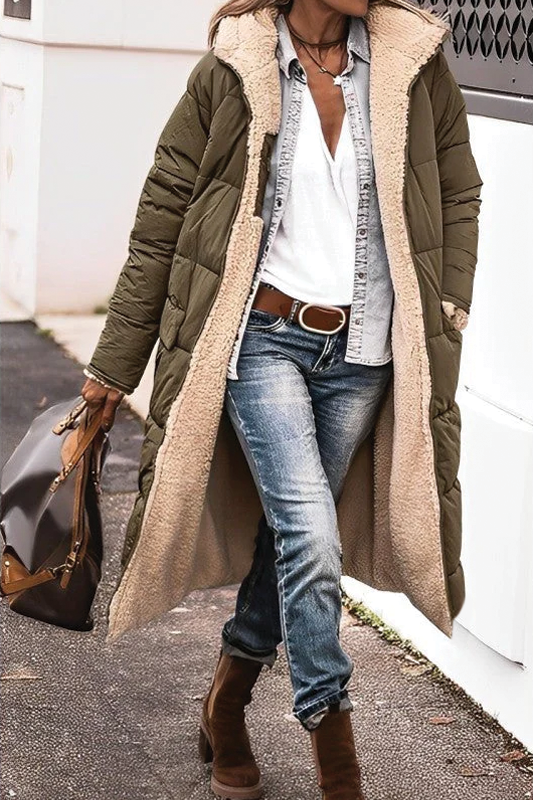 Practical Women's Long Padded Reversible Coat