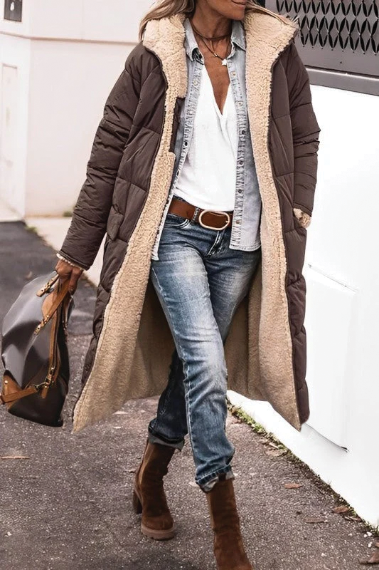 Practical Women's Long Padded Reversible Coat
