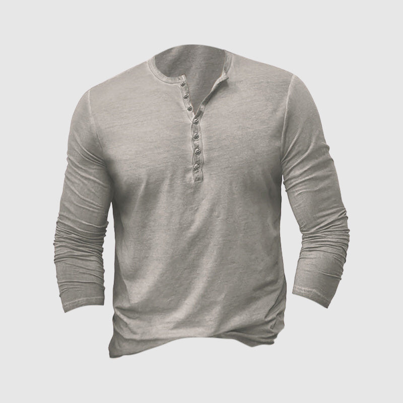 Slim Fit Henley Shirts Soft Long Sleeve
