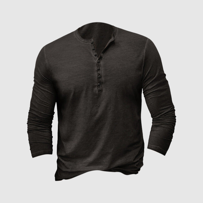 Slim Fit Henley Shirts Soft Long Sleeve