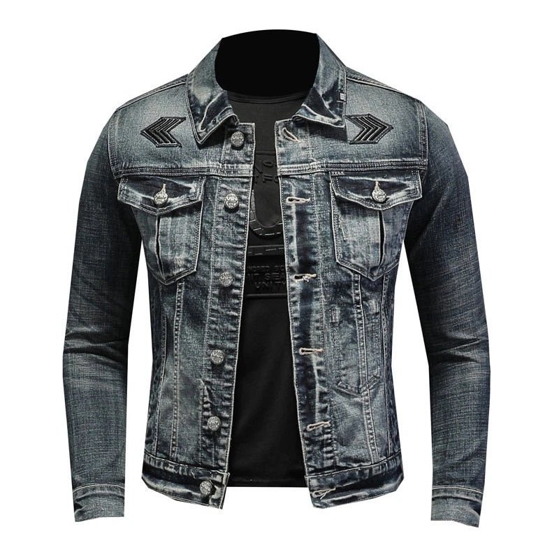 Men's Black Stonewashed Denim Jacket
