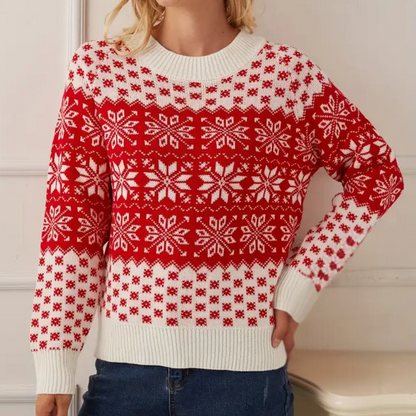 Women's Christmas Sweater Snowflake Pattern