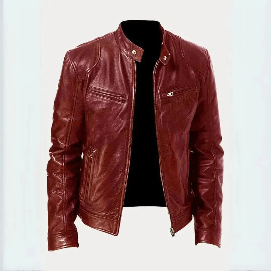 Leather Motorcycle Jacket Stylish Black