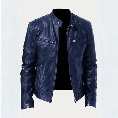 Leather Motorcycle Jacket Stylish Black