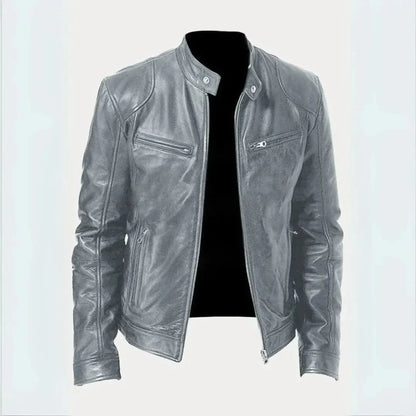 Leather Motorcycle Jacket Stylish Black