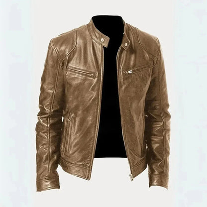 Leather Motorcycle Jacket Stylish Black
