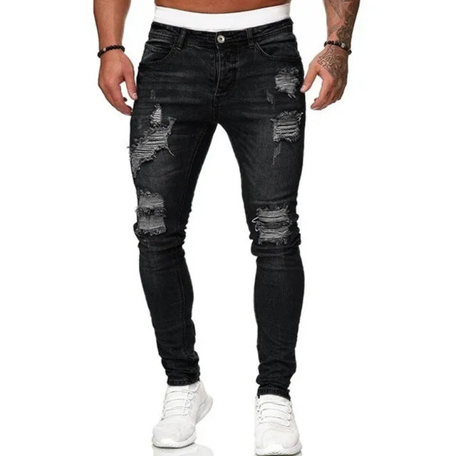 Men's Slim Fit Distressed Stretch Jeans