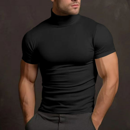 Herren Rollkragen Pullover Slim Fit Kurzarm - IdealeKleiden