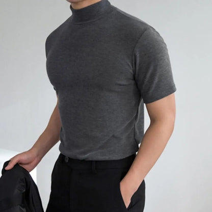 Men's Turtleneck T-Shirt Plain Elegant
