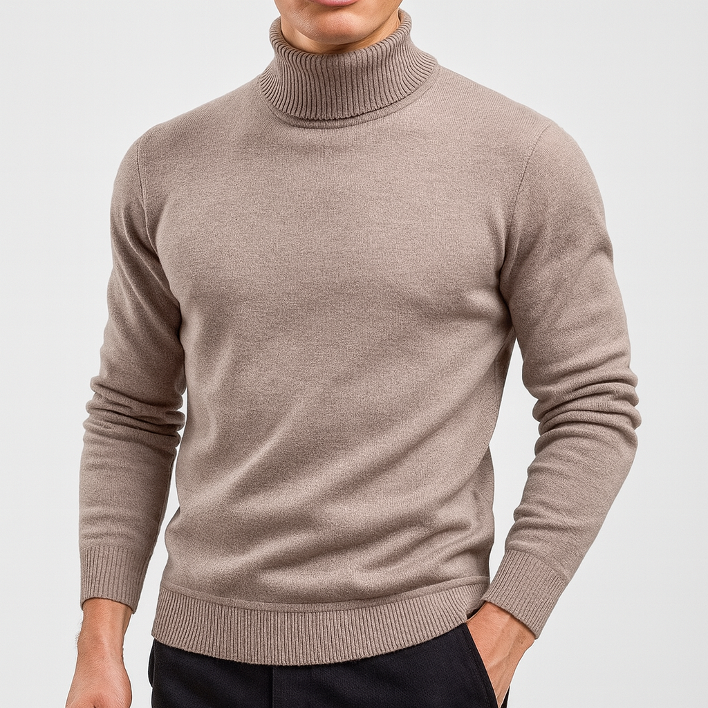 Einfacher Rollkragen Pullover Herren - IdealeKleiden