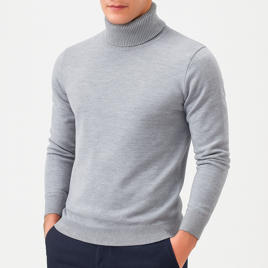 Men's simple turtleneck sweater