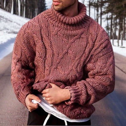 Men's Chunky Knit Turtleneck Sweater