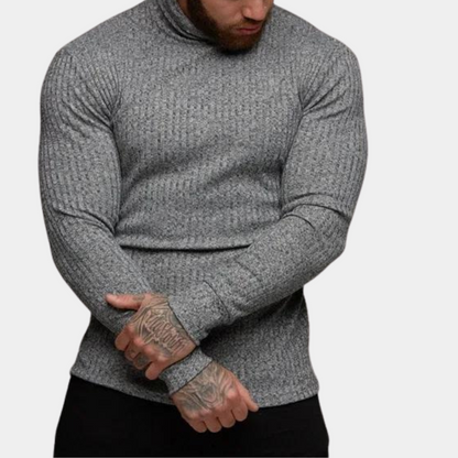 Slim Fit Rollkragenpullover Langarm Männer - IdealeKleiden