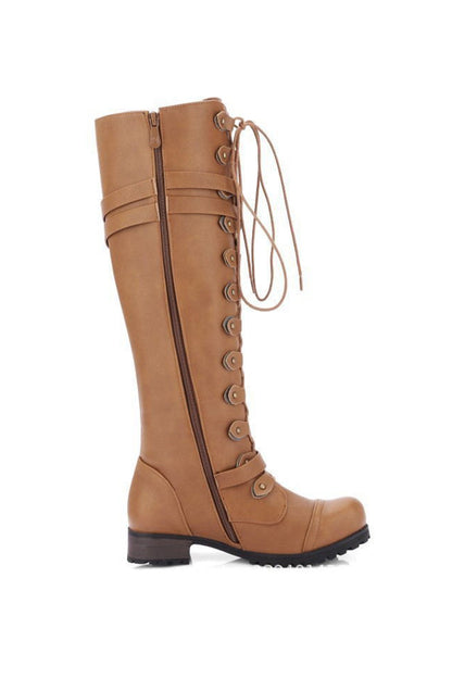 Knight boots with studs and buckle