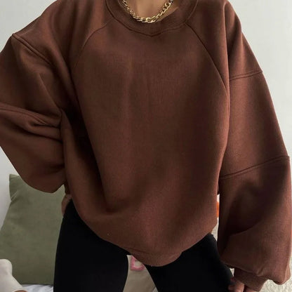 Comfortable Round Neck Sweater with a Loose Fit