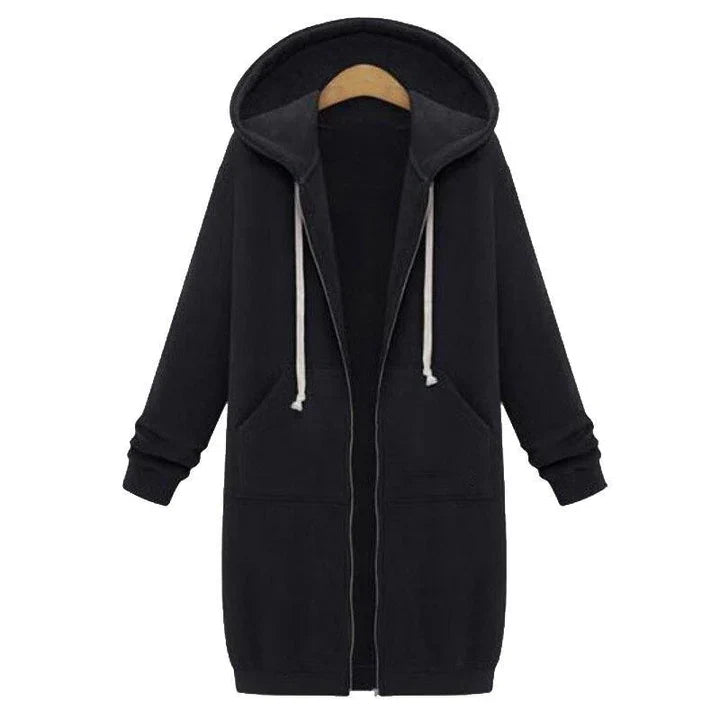 Women's Long Cut Zip Sweatshirt