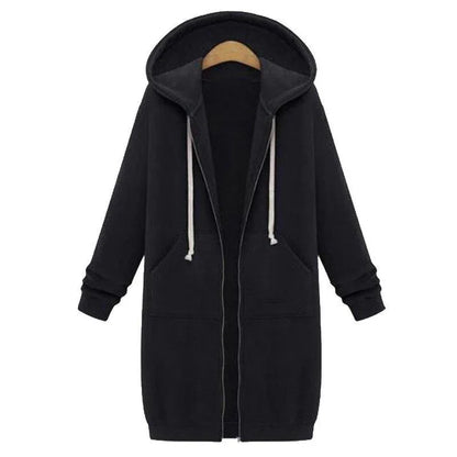 Women's Long Cut Zip Sweatshirt