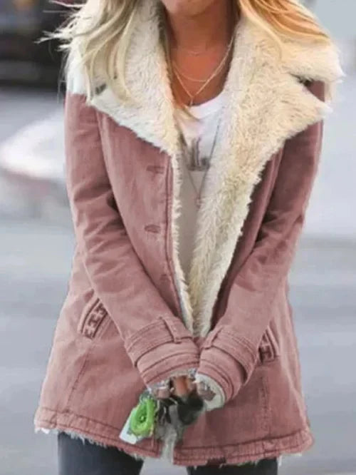 Stylish Women's Jacket Warm Luxury Sherpa Lining
