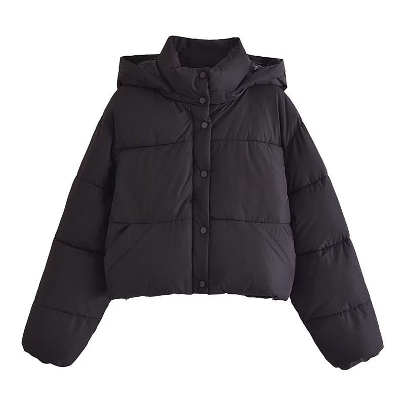 Women's Short Puffer Jacket Warm Winter Hooded