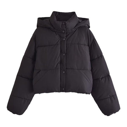 Women's Short Puffer Jacket Warm Winter Hooded