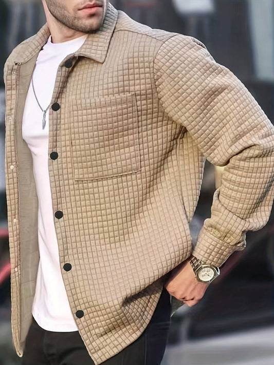 Stilvolle Herrenjacke Waffelmuster Optik - IdealeKleiden
