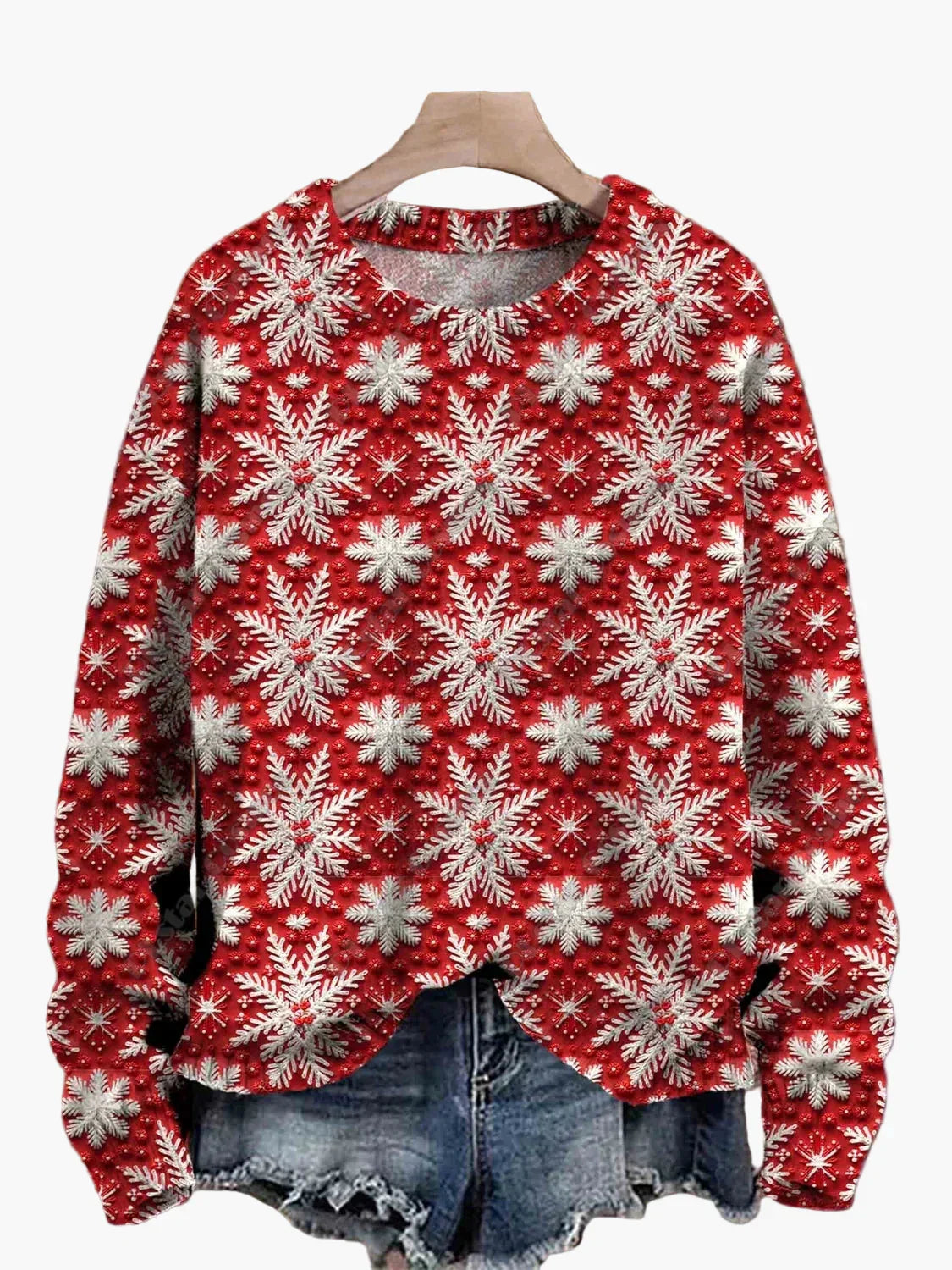 Christmas Sweater Festive 3D Embroidery