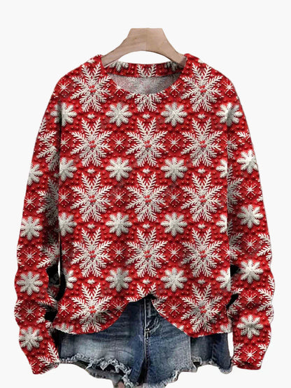 Christmas Sweater Festive 3D Embroidery