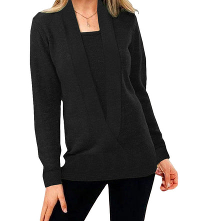Elegant Women's Sweaters Deep Neckline