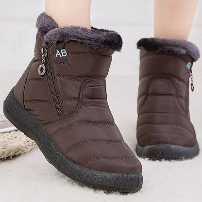 Warme Schneestiefel Knöchelhöhe Wasserfest Plüsch gefüttert - IdealeKleiden
