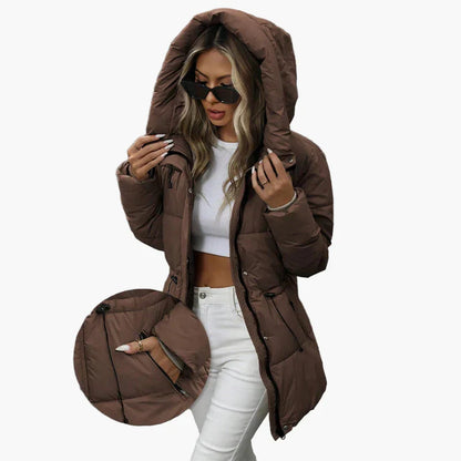 Winter Quilted Jacket Hood Warm