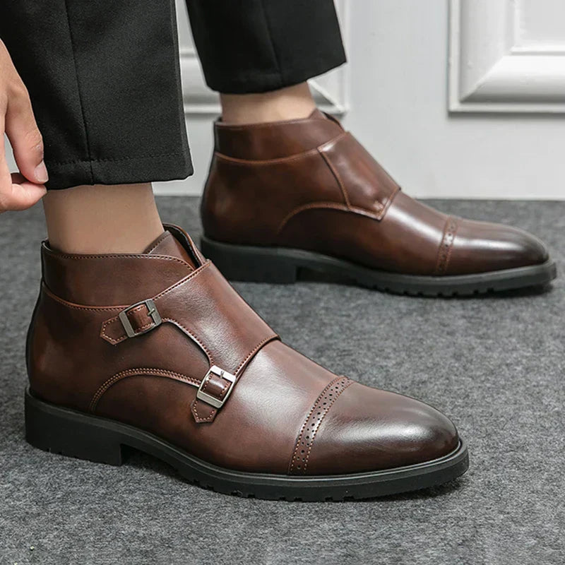 Herrenstiefel Robust Mit Doppel-Schnalle - IdealeKleiden