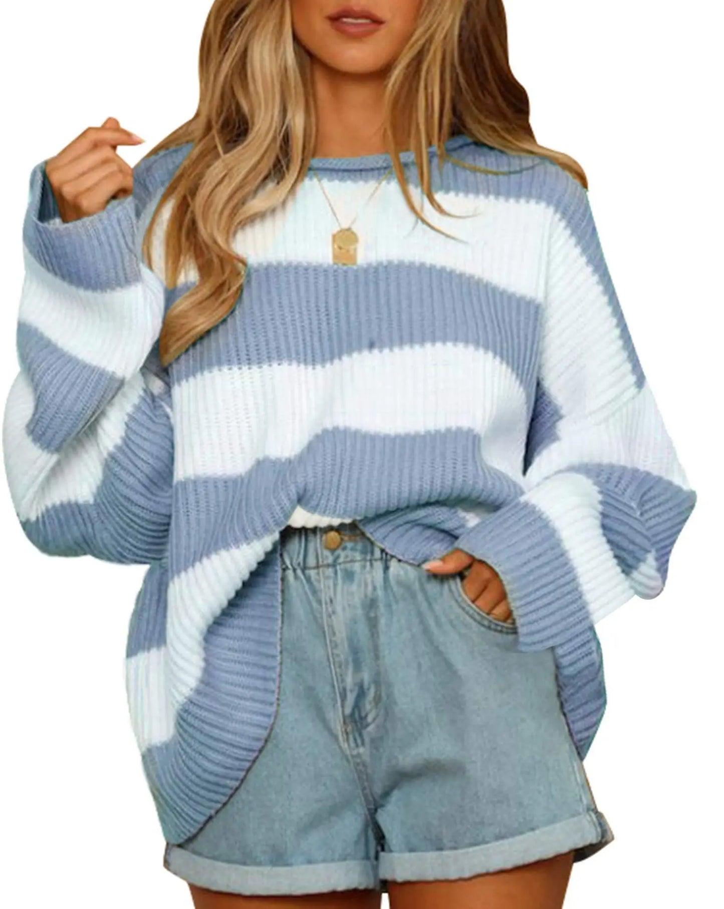 Oversized Striped Knit Sweater