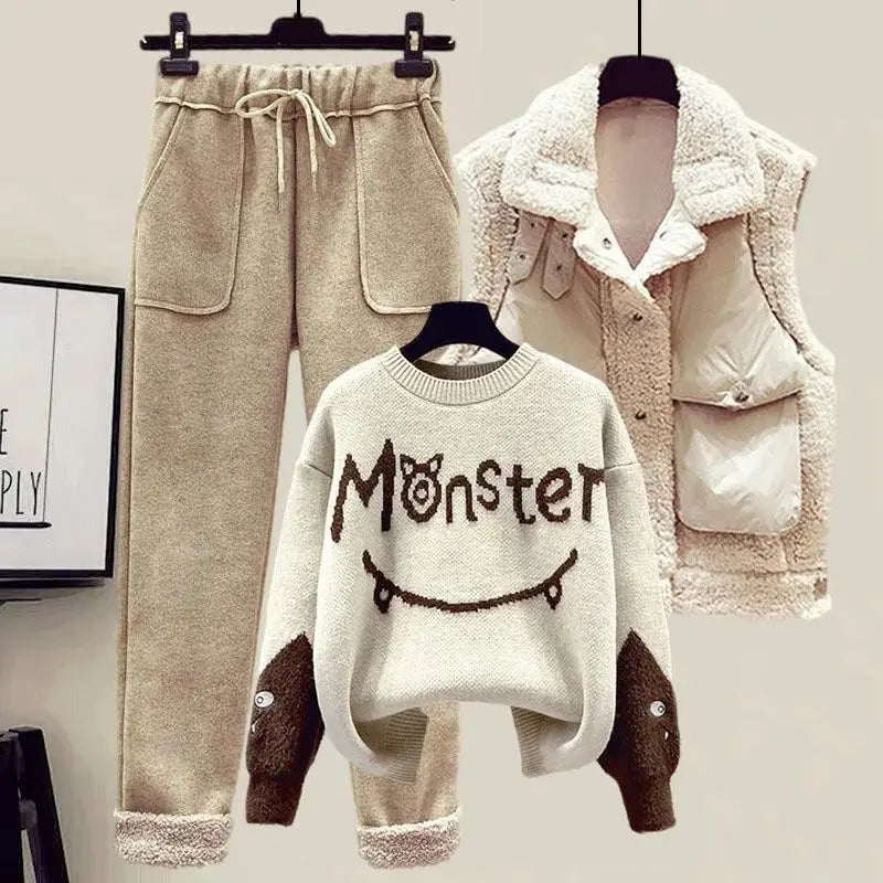 Elegant Women's Winter Three-Piece Outfit
